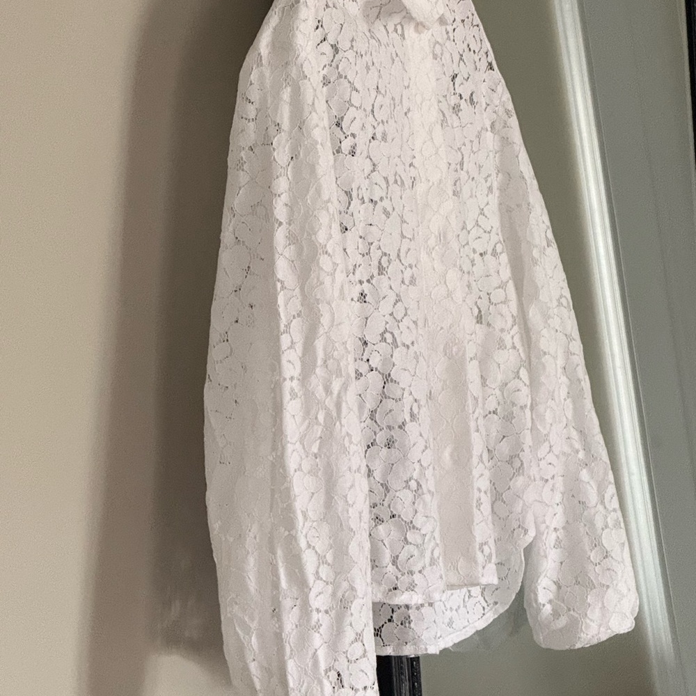 GAP White Lace Button-Down Shirt